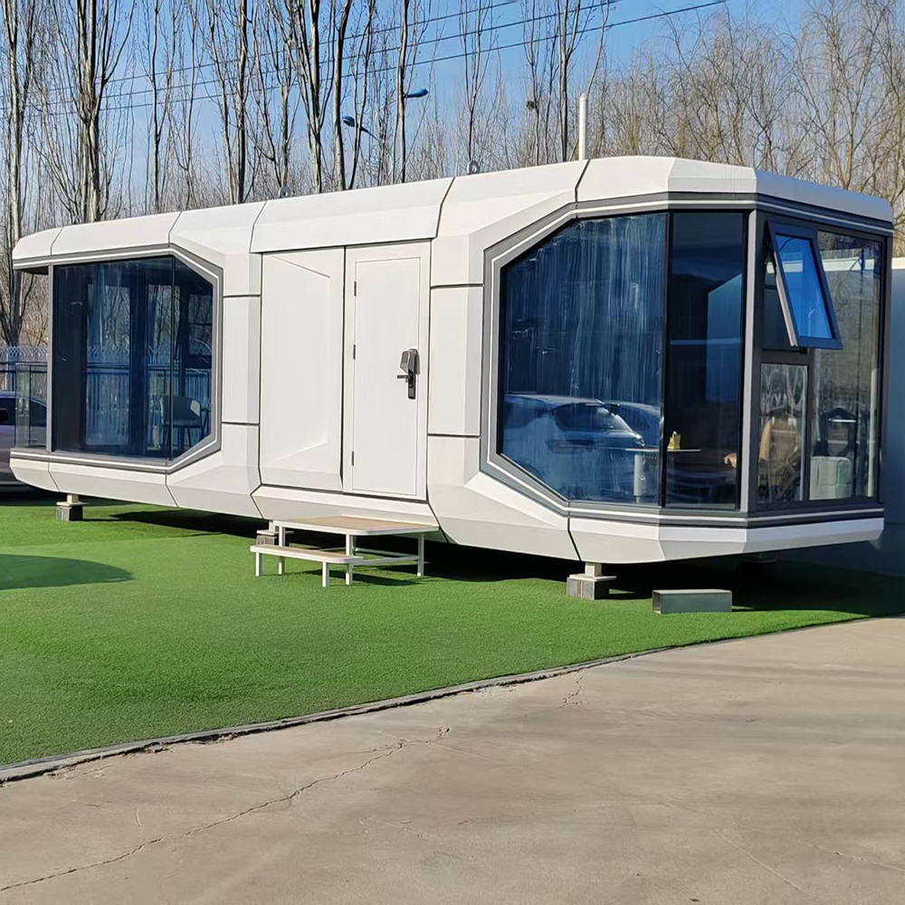 Luxury de haute qualité 2 chambres conteneurs maison capsule d'espace en acier préfabriqué pour hôtel de bureau ou maison en plein air